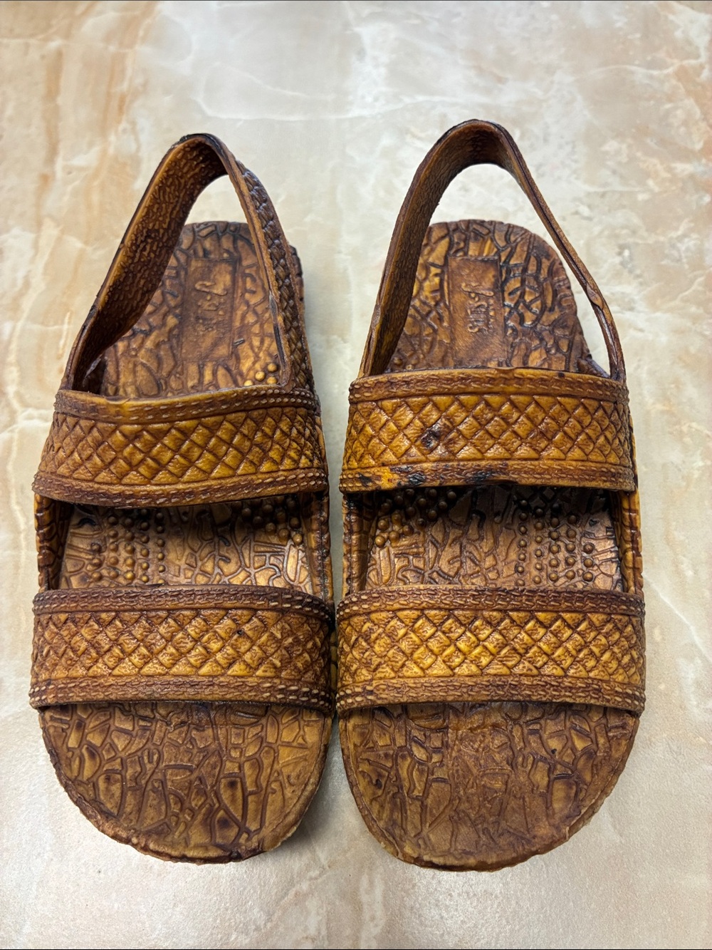Toddler size 7 j-slips Brown Jesus sandals